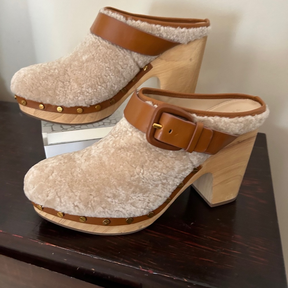Veronica Beard Shearling Clogs